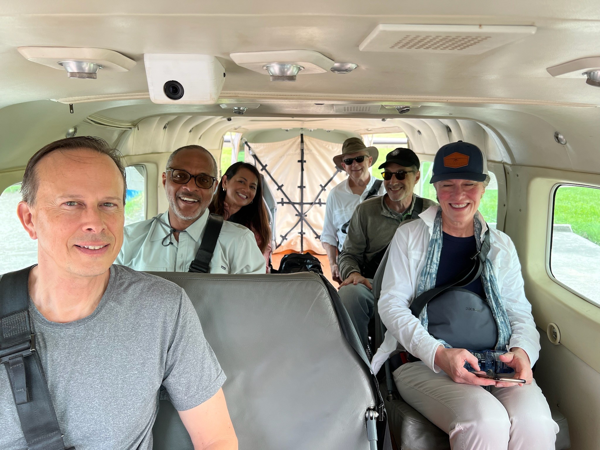 Mike and other board members ready for a flight to Vanga in an MAF Caravan